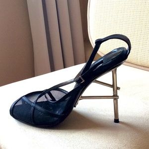 Ruthie David Futuristic Metal heels Sandals